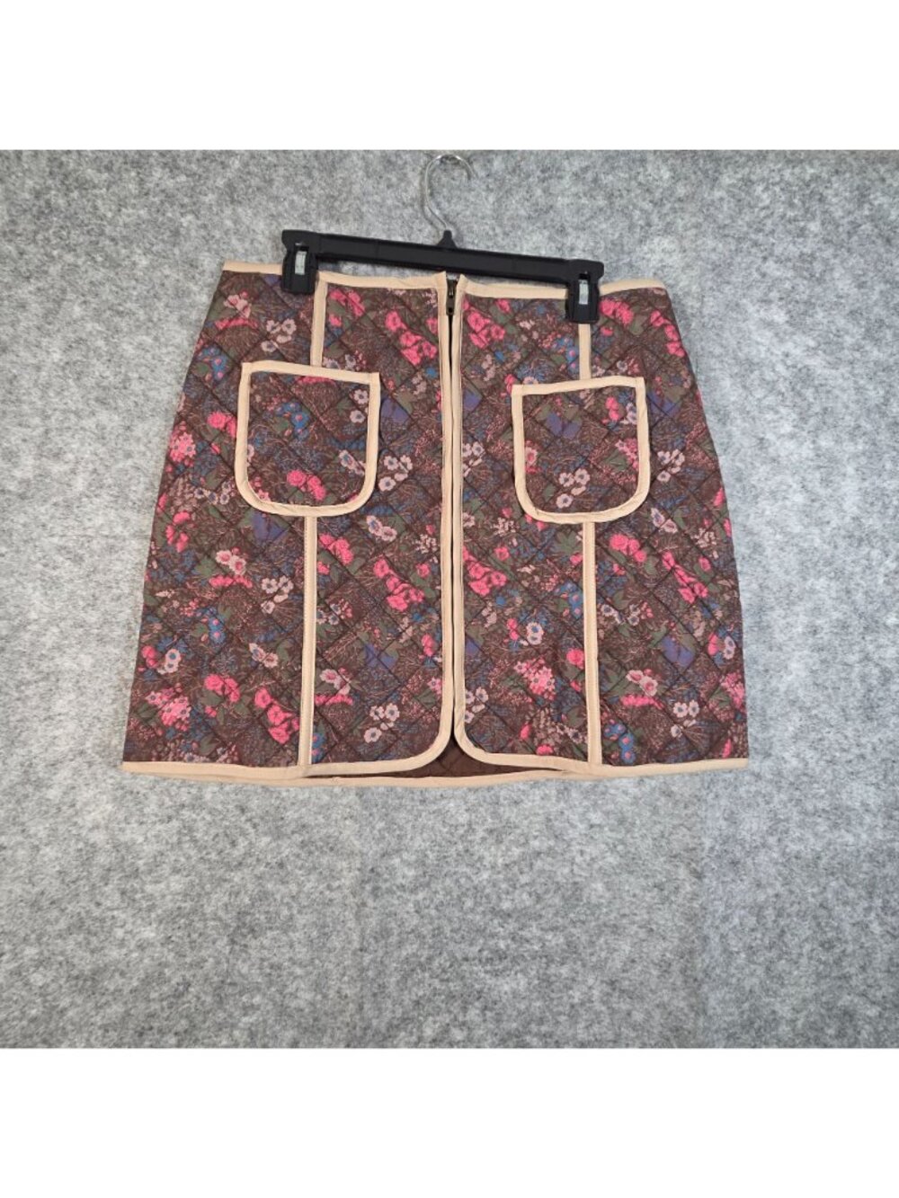 Flag & Anthem NWT Women's Bethel Quilted Floral Mini Skirt Brown Size 12 - Picture 2 of 10